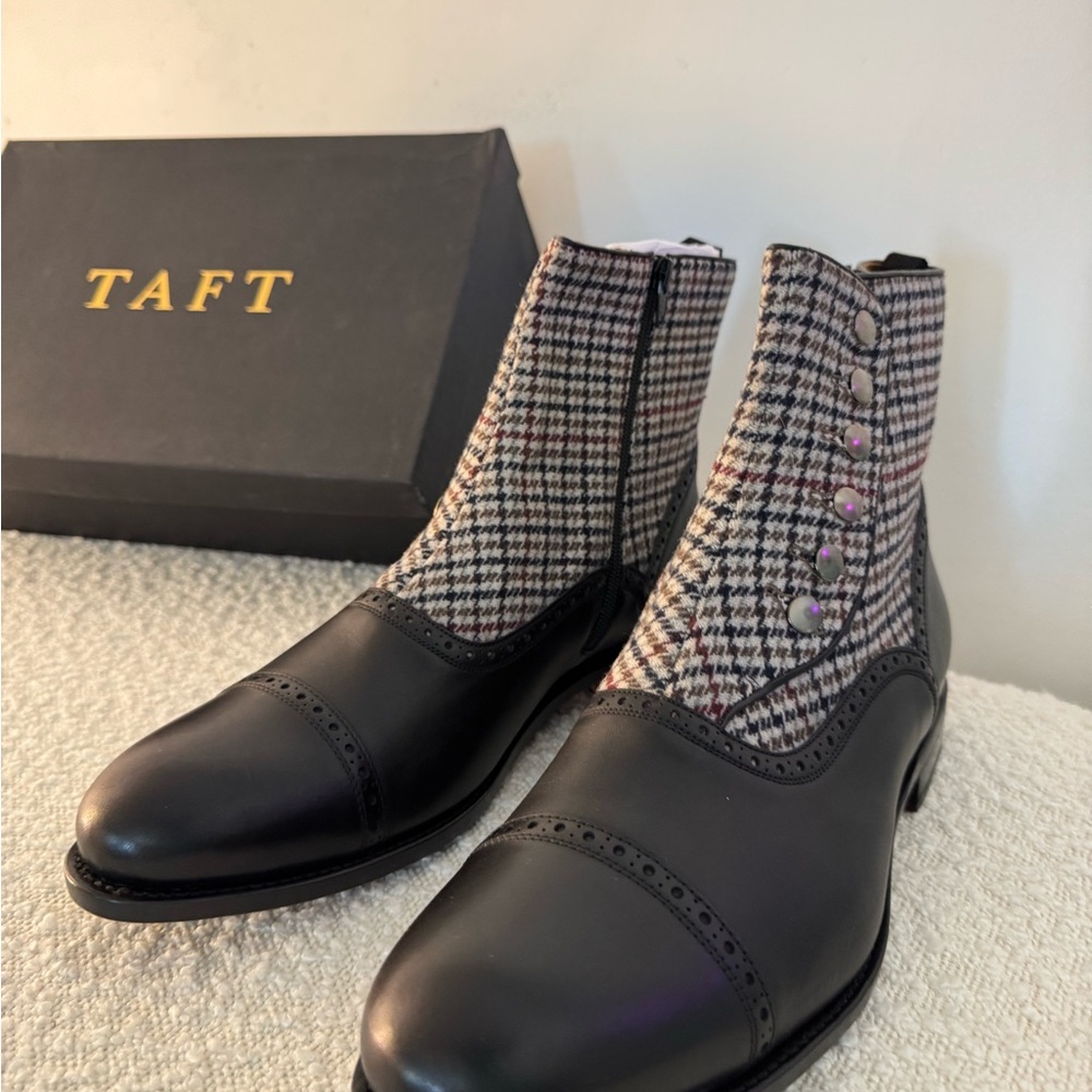 Taft Jack Boots Houndstooth Wool & Leather |Size 13| Made in Spain | Never Worn - Picture 8 of 9